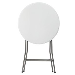 Stół Składany Z Blokadą Cateringowy Bankietowy Stolik Okrągły Biały 80x73cm