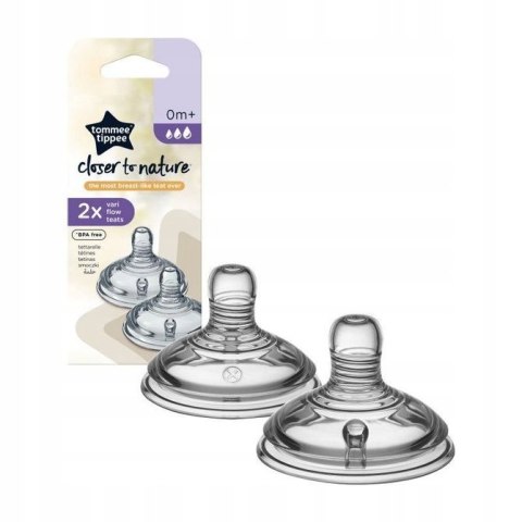TOMMEE TIPPEE TTP424584 Smoczki du butelek CTN VARI FLOW 0+ 2pak
