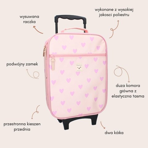 Walizka dla dzieci KIDZROOM Magical Heart pink