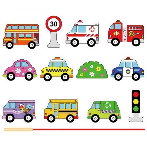 Viga Drewniana Przeplatanka Nawlekanka Sznurowanka Samochody Montessori