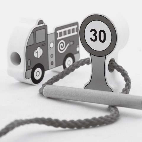 Viga Drewniana Przeplatanka Nawlekanka Sznurowanka Samochody Montessori