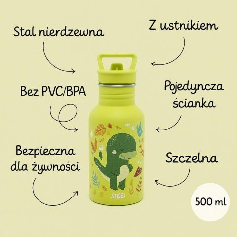 Butelka na wodę bidon 500 ml Dinozaur SASSI