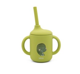 Kubek silikonowy z rurką dla dzieci Dinozaur SASSI