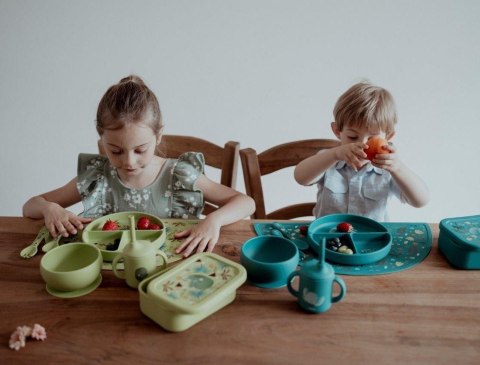 Kubek silikonowy z rurką dla dzieci Dinozaur SASSI