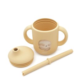 Kubek silikonowy z rurką dla dzieci Leniwiec SASSI