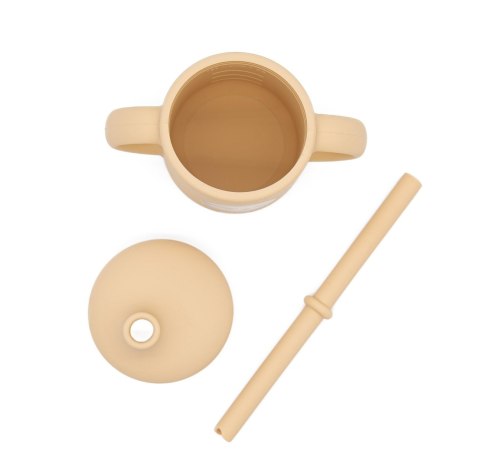 Kubek silikonowy z rurką dla dzieci Leniwiec SASSI