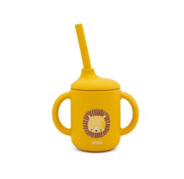 Kubek silikonowy z rurką dla dzieci Lew SASSI