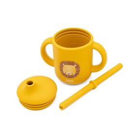 Kubek silikonowy z rurką dla dzieci Lew SASSI