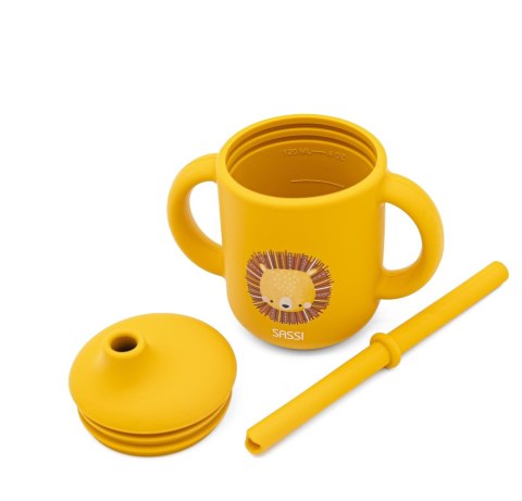 Kubek silikonowy z rurką dla dzieci Lew SASSI