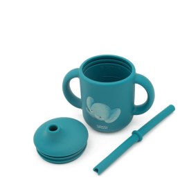 Kubek silikonowy z rurką dla dzieci Słonik SASSI