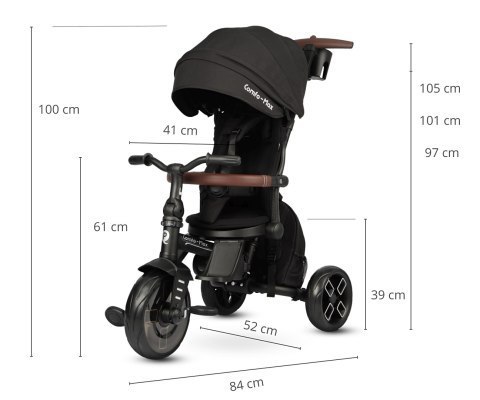 MILLY MALLY 6300 Qplay Rowerek Trójkołowy Comfo Max Black