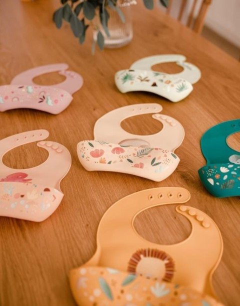 Śliniak silikonowy z kieszonką Słonik SASSI