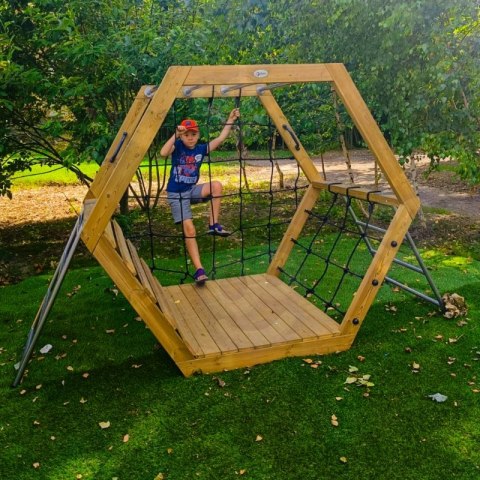 CLASSIC WORLD EDU Drewniany Plac Zabaw XXL Zestaw do Wspinaczki Heksagonalny