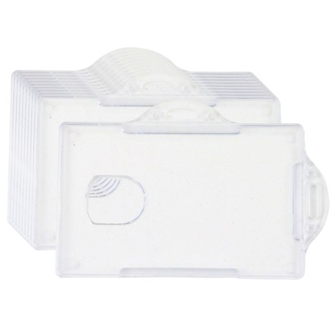 Etui Poziome Na Identyfikator Karty Twardy Plastik Przeźroczyste 10szt.