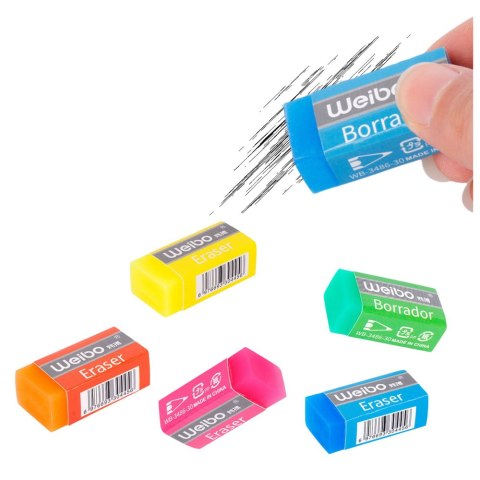 Gumka Do Mazania Szkolna Biurowa Kolorowa WB-3486-20 6cm Mix