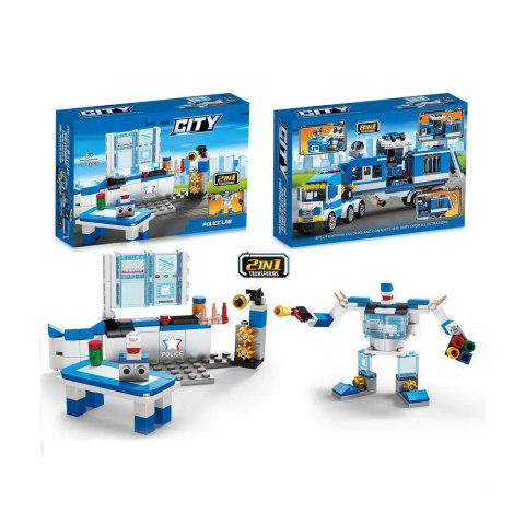 Klocki Konstrukcyjne Policja Helikopter Pojazdy Budynki 98-118 el. Mix