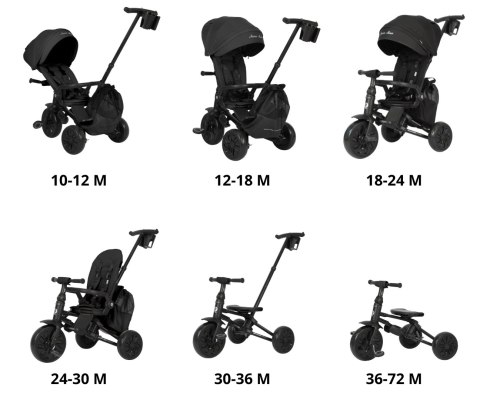 MILLY MALLY 6307 Qplay Rowerek Trójkołowy Nova Max Black