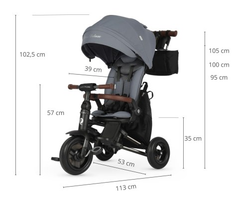 MILLY MALLY 6457 Qplay Rowerek Trójkołowy Nova Deluxe Grey