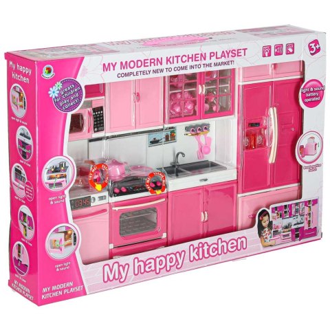 Mebelki dla lalek kuchnia 4 segmenty dźwięki LED 48cm