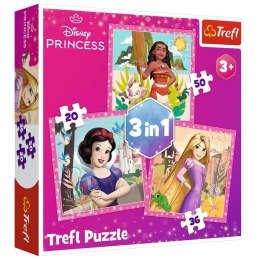 Puzzle - 3w1 (20, 36, 50) - Piękne kwiaty - Disney Princess - Trefl 34875