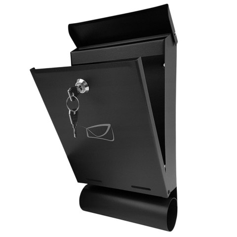 Skrzynka Pocztowa Na Listy Gazety Stal Ocynkowana Czarna 32,5x22,5x9,5cm