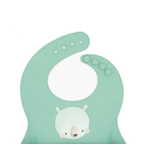 Śliniak silikonowy z kieszonką Miś SASSI