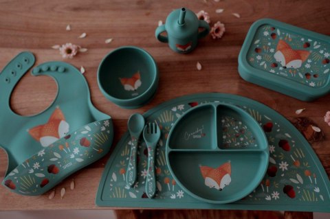 Sztućce silikonowe dla dzieci zestaw Lisek SASSI