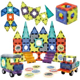 WOOPIE Klocki Magnetyczne 3D Zestaw Zamek Pojazdy 71el.