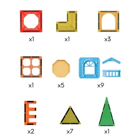 WOOPIE Klocki Magnetyczne Konstrukcyjne 3D Zestaw Edukacyjny Zamek 30el.