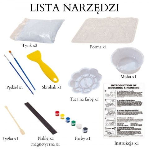 WOOPIE Zestaw Kreatywny z Farbami DIY Zrób Odlewy Gipsowe Figurki i Pomaluj - Zestaw Świąteczny