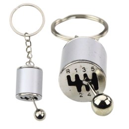 Brelok Metalowy Do Kluczy Skrzynia Biegów Ruchoma Srebrny