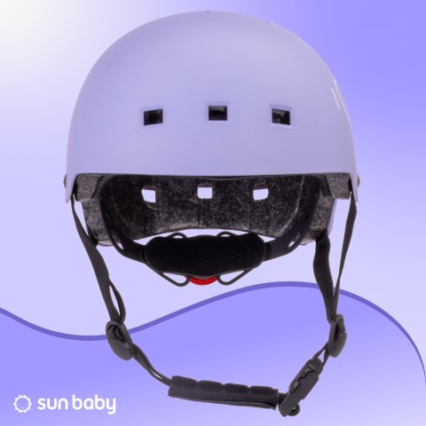 Kask rowerowy dla dzieci perfect fit FLOWER BIKE - Love 2 RIDE, rozm. S, 50-54 cm z lampką LED i klipsem magnetycznym Lawendowy