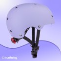 Kask rowerowy dla dzieci perfect fit FLOWER BIKE - Love 2 RIDE, rozm. S, 50-54 cm z lampką LED i klipsem magnetycznym Lawendowy