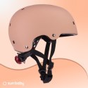 Kask rowerowy dla dzieci perfect fit FLOWER BIKE - Love 2 RIDE, rozm. S, 50-54 cm z lampką LED i klipsem magnetycznym Morelowy