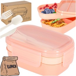 Lunch box śniadaniówka pudełko śniadaniowe z przegródkami dzielone 1900ml pomarańczowe