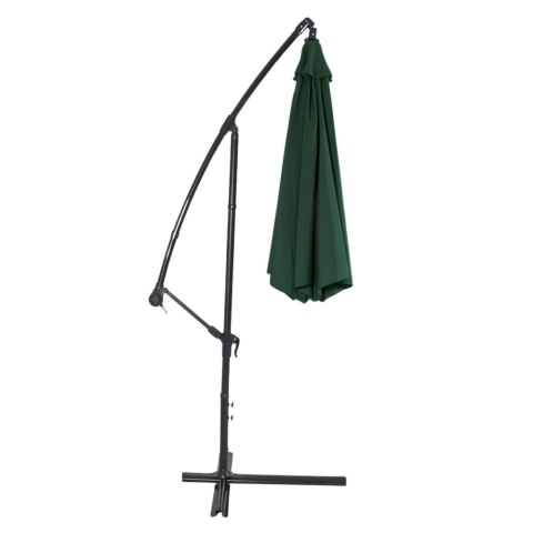 Parasol Ogrodowy Boczny Z Regulacją Pochyłu Pokrowiec 350 x 250cm Zielony