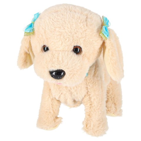 Piesek interaktywny na smyczy szczeka chodzi rusza ogonem Pudel