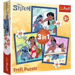 Puzzle - 3w1 (20, 36, 50) - Czas ze Stitchem - Lilo and Stitch - Trefl 34896