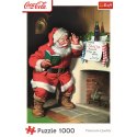 Puzzle - 1000 XMAS - Coca-Cola: Mikołaj przy kominku - Trefl 10922