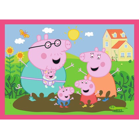 Puzzle - 4w1 (12, 15, 20, 24) - Peppa uwielbia przygody - Świnka Peppa - Trefl 34672