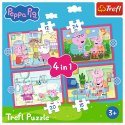 Puzzle - 4w1 (12, 15, 20, 24) - Peppa uwielbia przygody - Świnka Peppa - Trefl 34672
