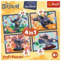Puzzle - 4w1 - Wakacje na Hawajach - Disney Stitch Trefl 34666