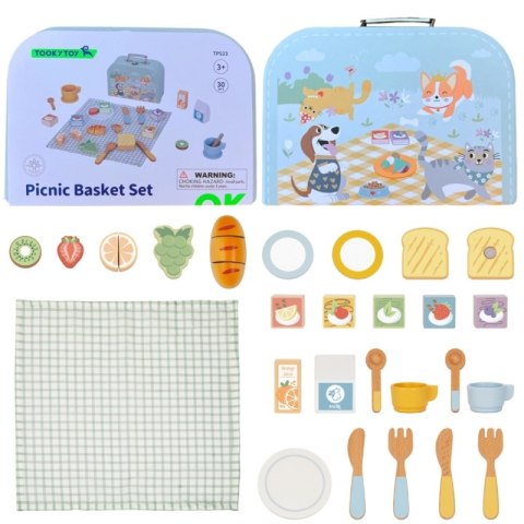 TOOKY TOY Zestaw Piknikowy Owoce do Krojenia Zestaw Śniadaniowy