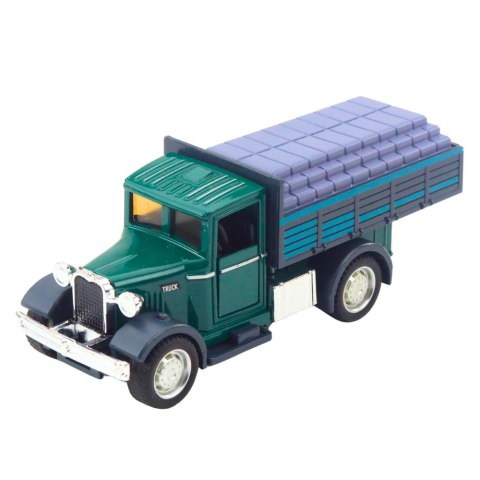 Ciężarówka Klasyczna Metalowa Napęd Pull Back Światła Dźwięki