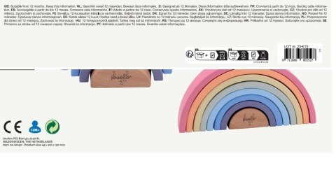 Drewniana pastelowa tęcza JOUECO 8 elem.