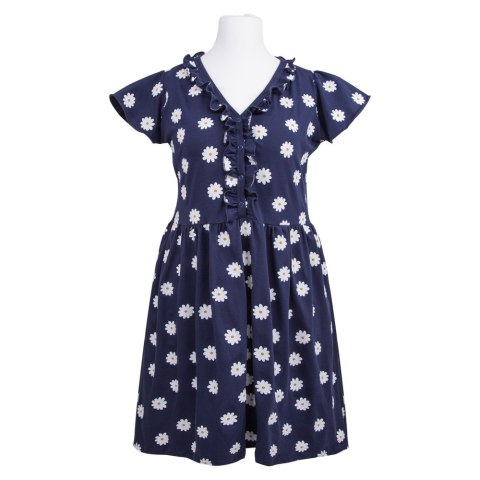 EWA 970439 LINDA Koszula ciążowa granatowa stokrotki M