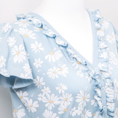 EWA 978541 LINDA Koszula ciążowa w margaretki niebieska XL