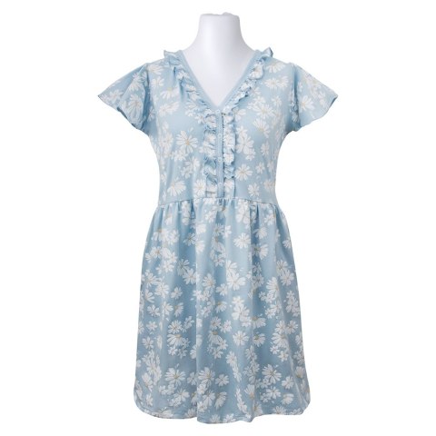 EWA 978558 LINDA Koszula ciążowa w margaretki niebieska XXL