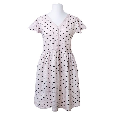 EWA 978602 LINDA Koszula ciążowa w serduszka beż XXL