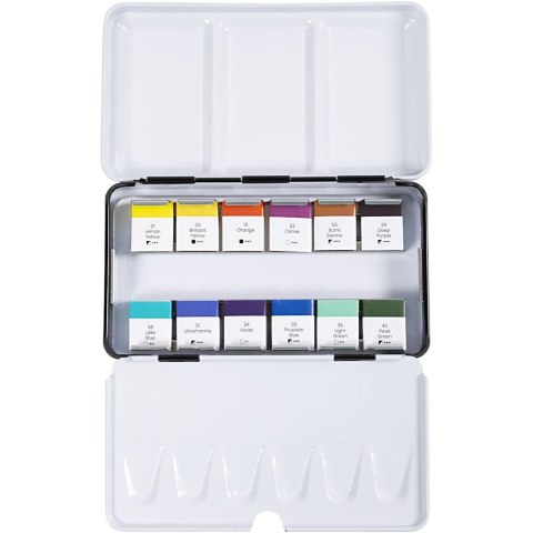 Farby akwarelowe 12 półk. Kwiaty Pejzaże